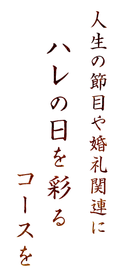 人生の節目や婚礼関連に